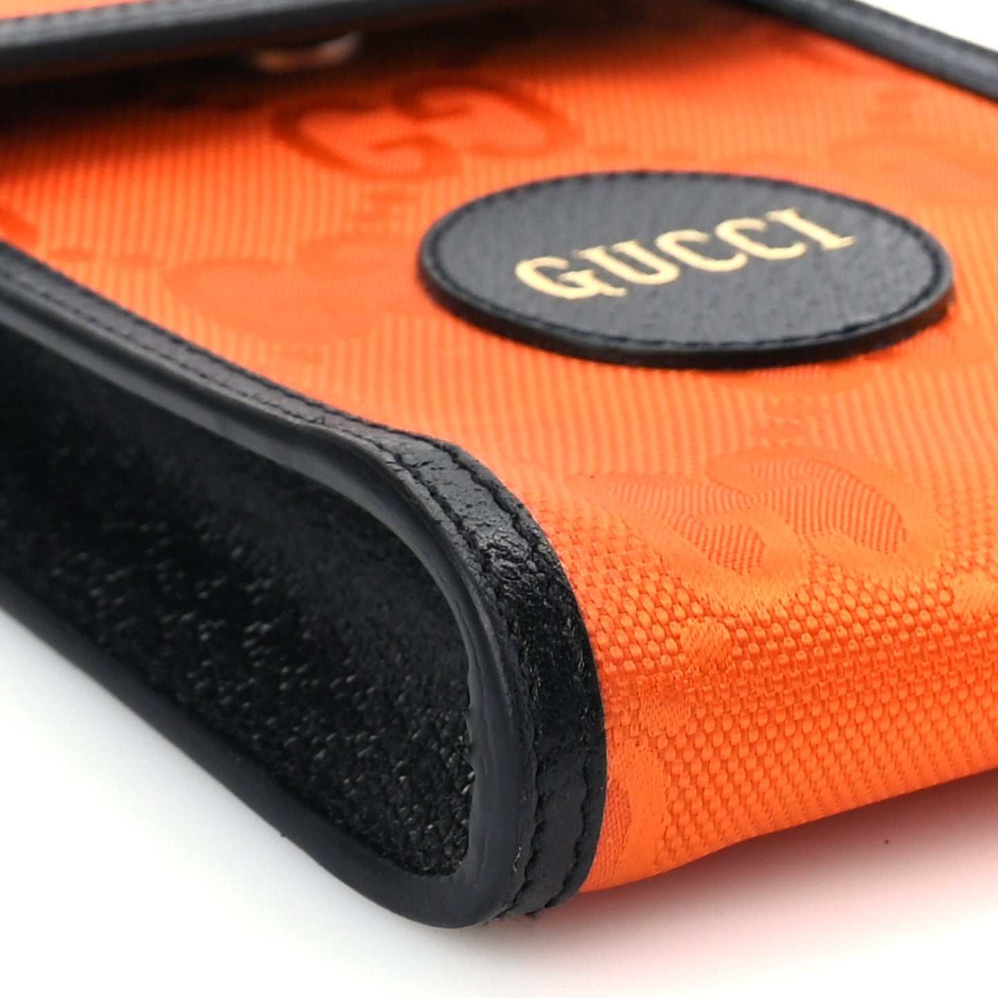 Gucci Econyl Nylon Monogram Off The Grid Crossbody Bag Carrot Orange Black