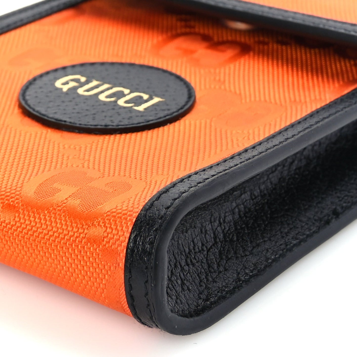 Gucci Econyl Nylon Monogram Off The Grid Crossbody Bag Carrot Orange Black