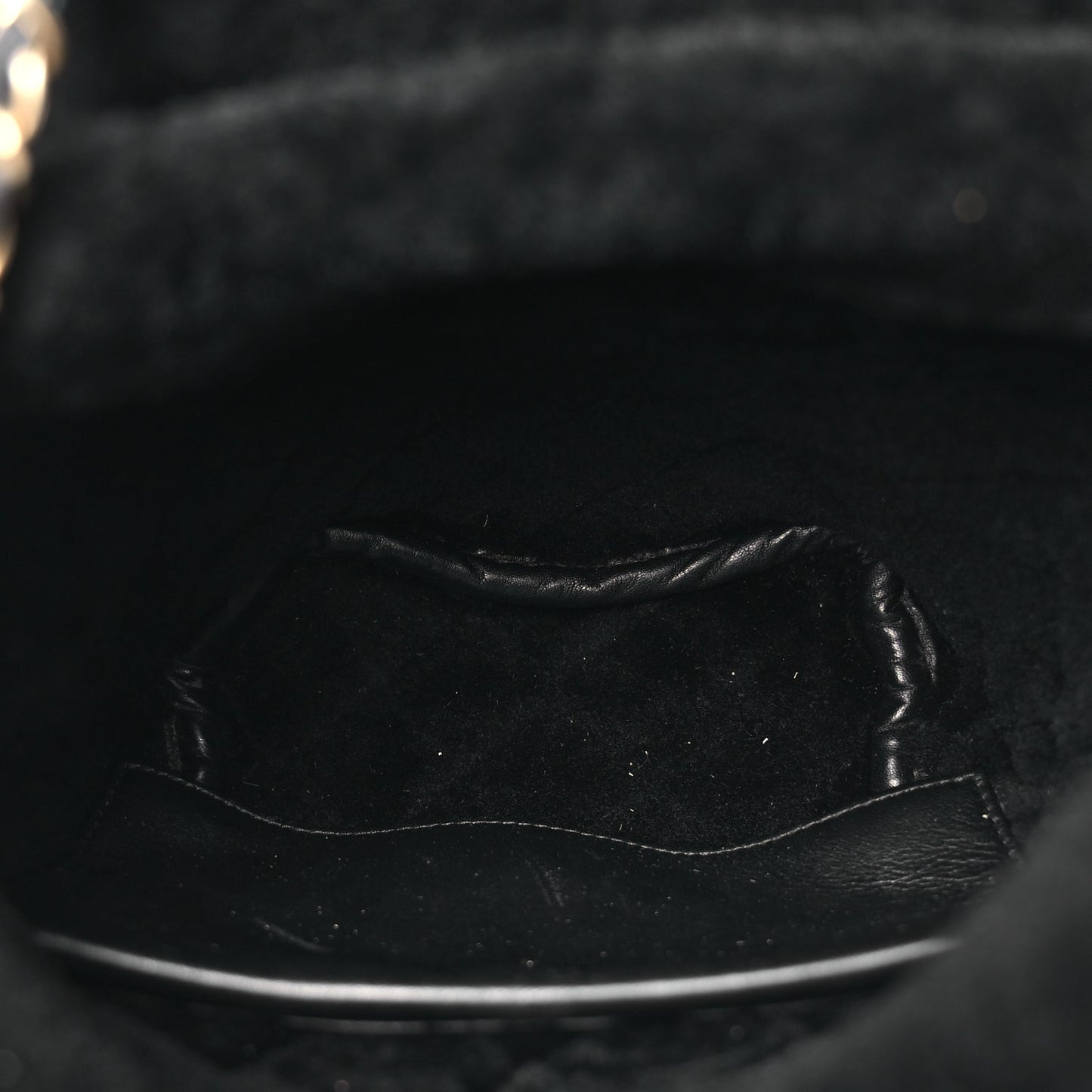 Chanel Lambskin Shearling Quilted CC Backpack Black