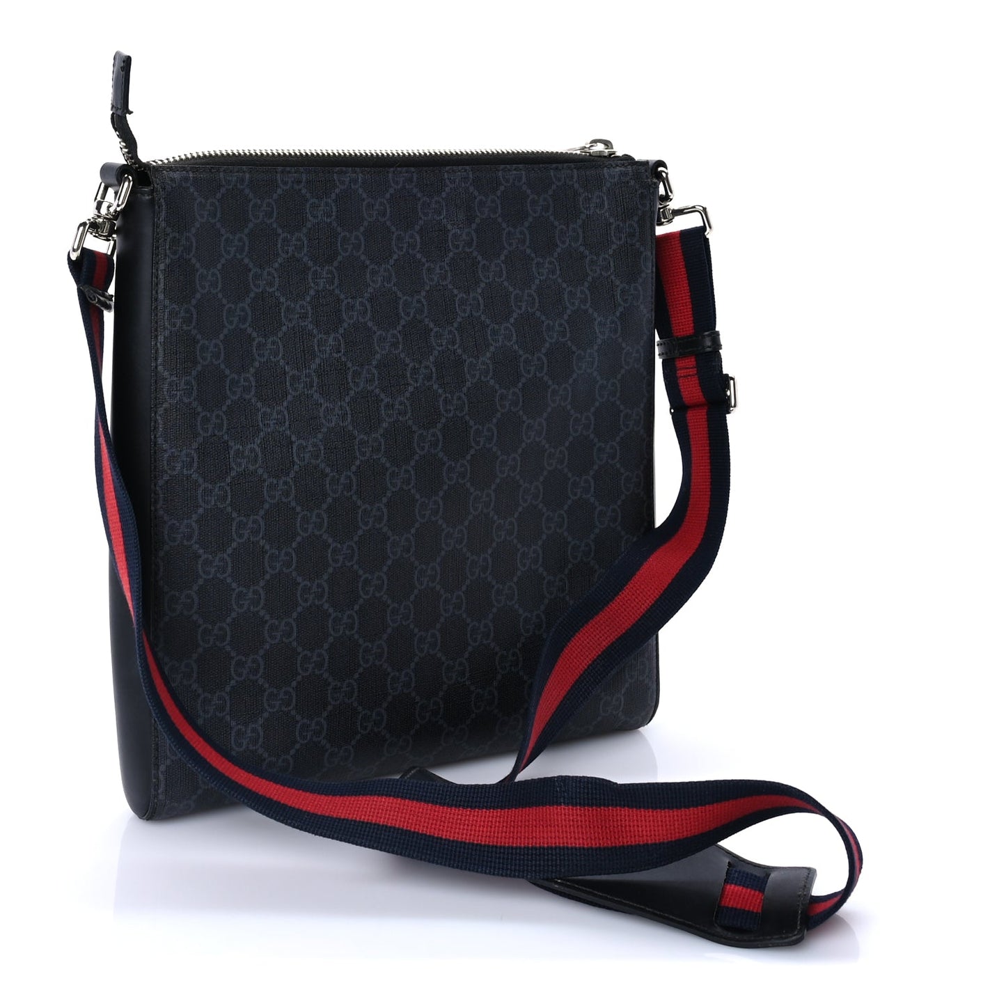Gucci GG Supreme Monogram Night Courrier Flat Messenger Bag Black Multicolor