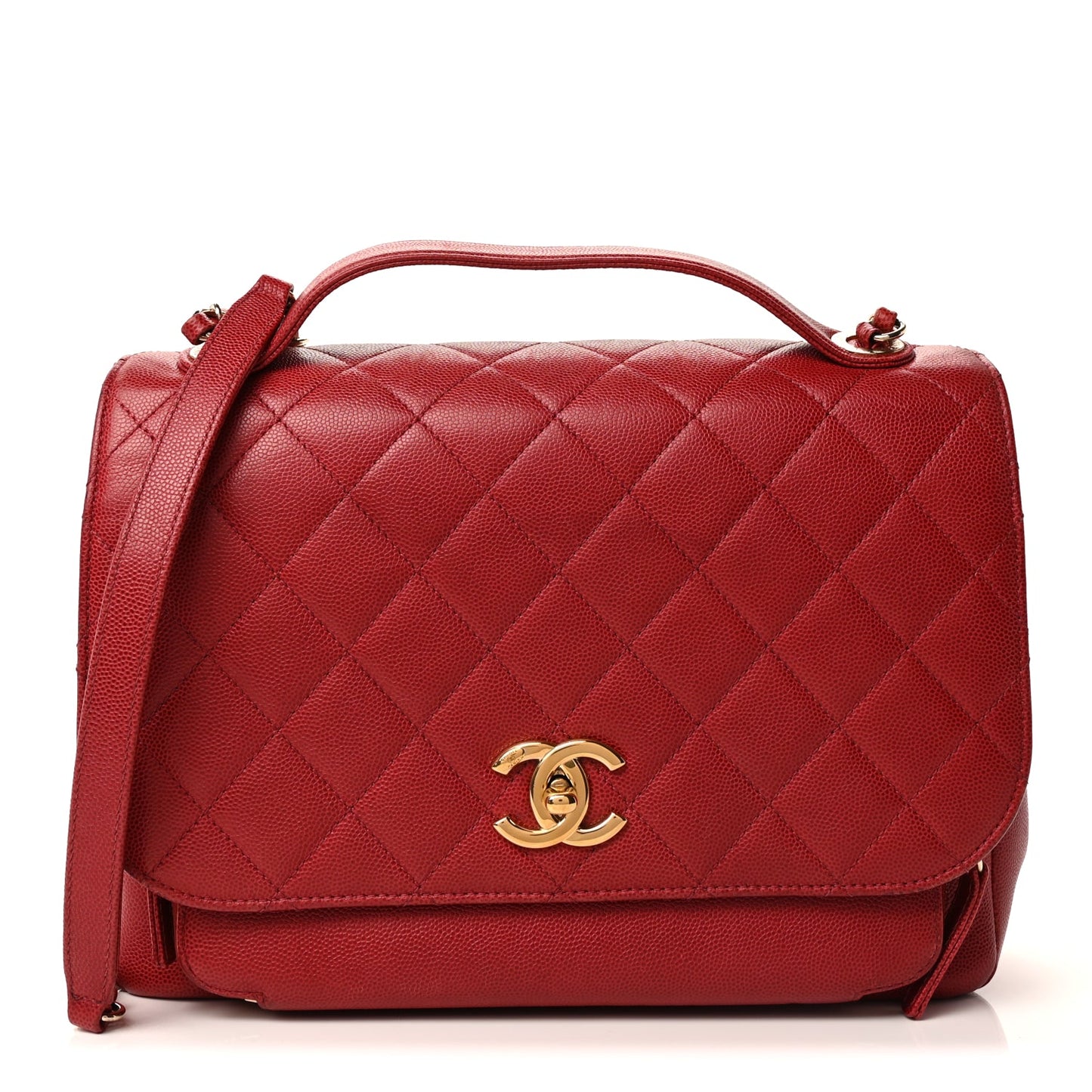 Chanel Caviar Quilted Large Business Affinity Flap  Red