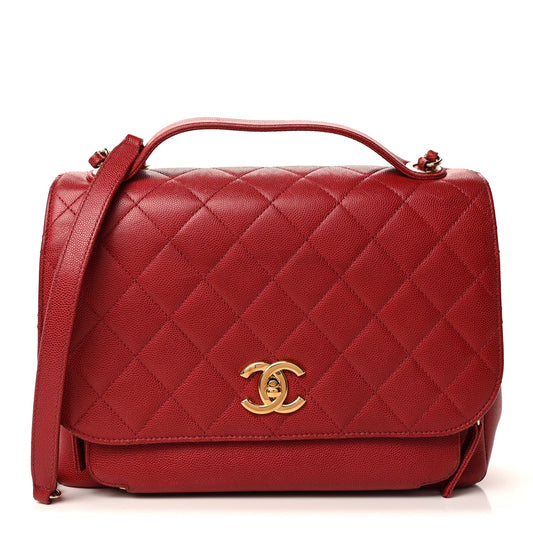 Chanel Caviar Quilted Large Business Affinity Flap  Red