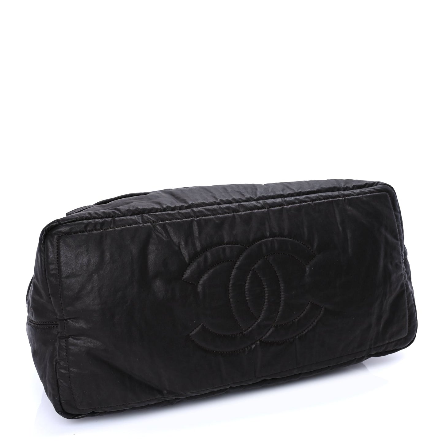 Chanel Coated Canvas Quilted Large Garment Travel Bag Brown