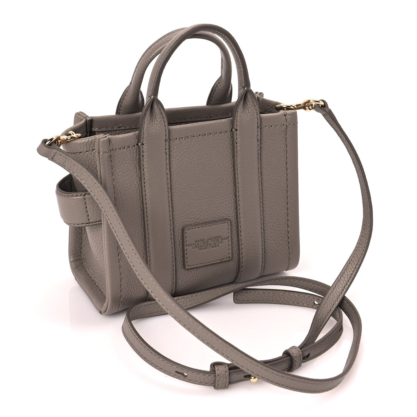 Marc Jacobs Grained Calfskin Small The Tote Bag Cement