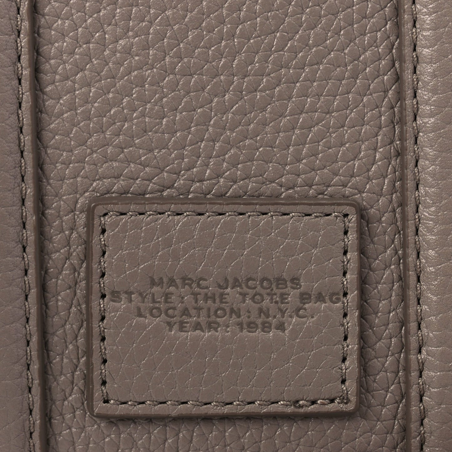 Marc Jacobs Grained Calfskin Small The Tote Bag Cement