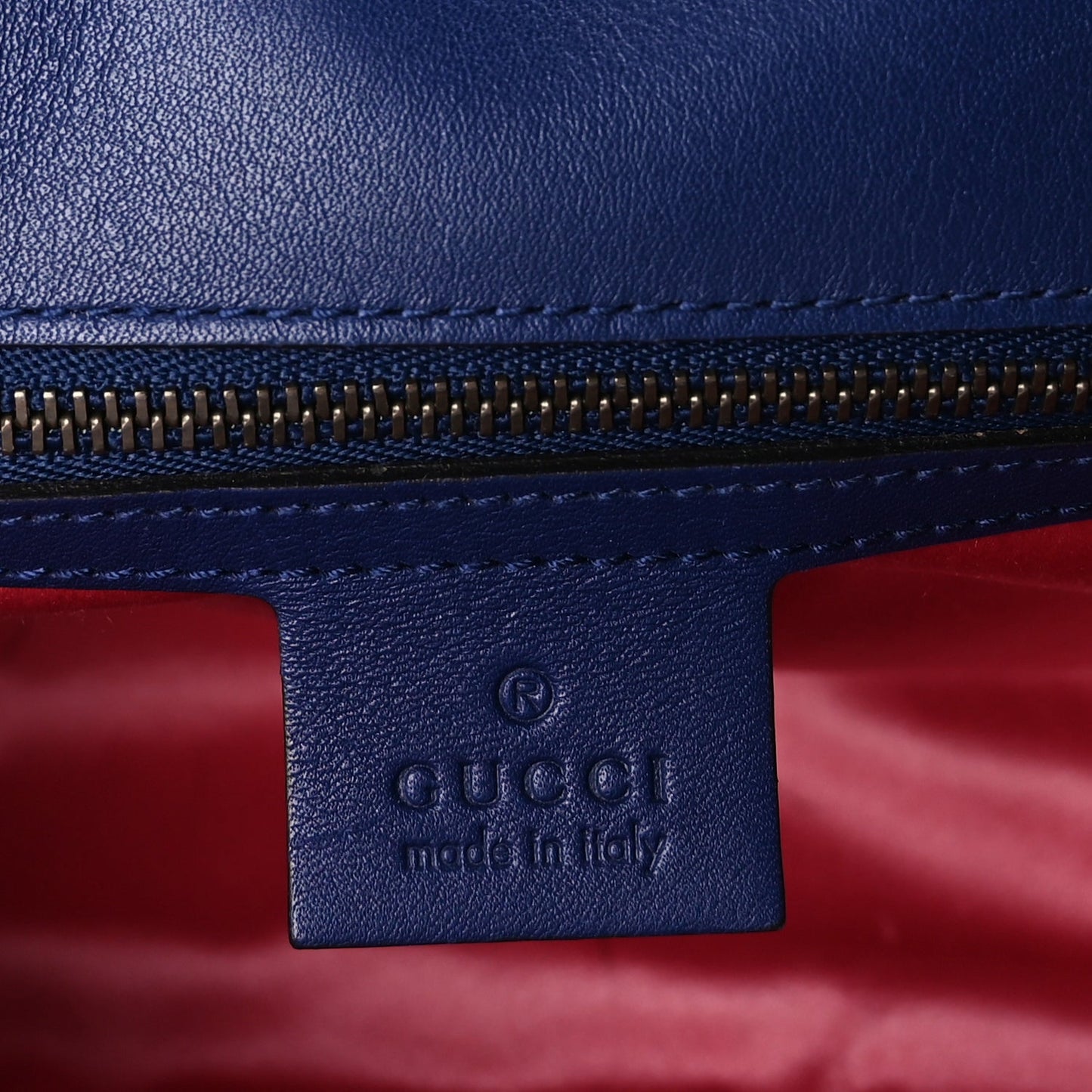 Gucci Velvet Matelasse Medium GG Marmont Shoulder Bag Cobalt Blue