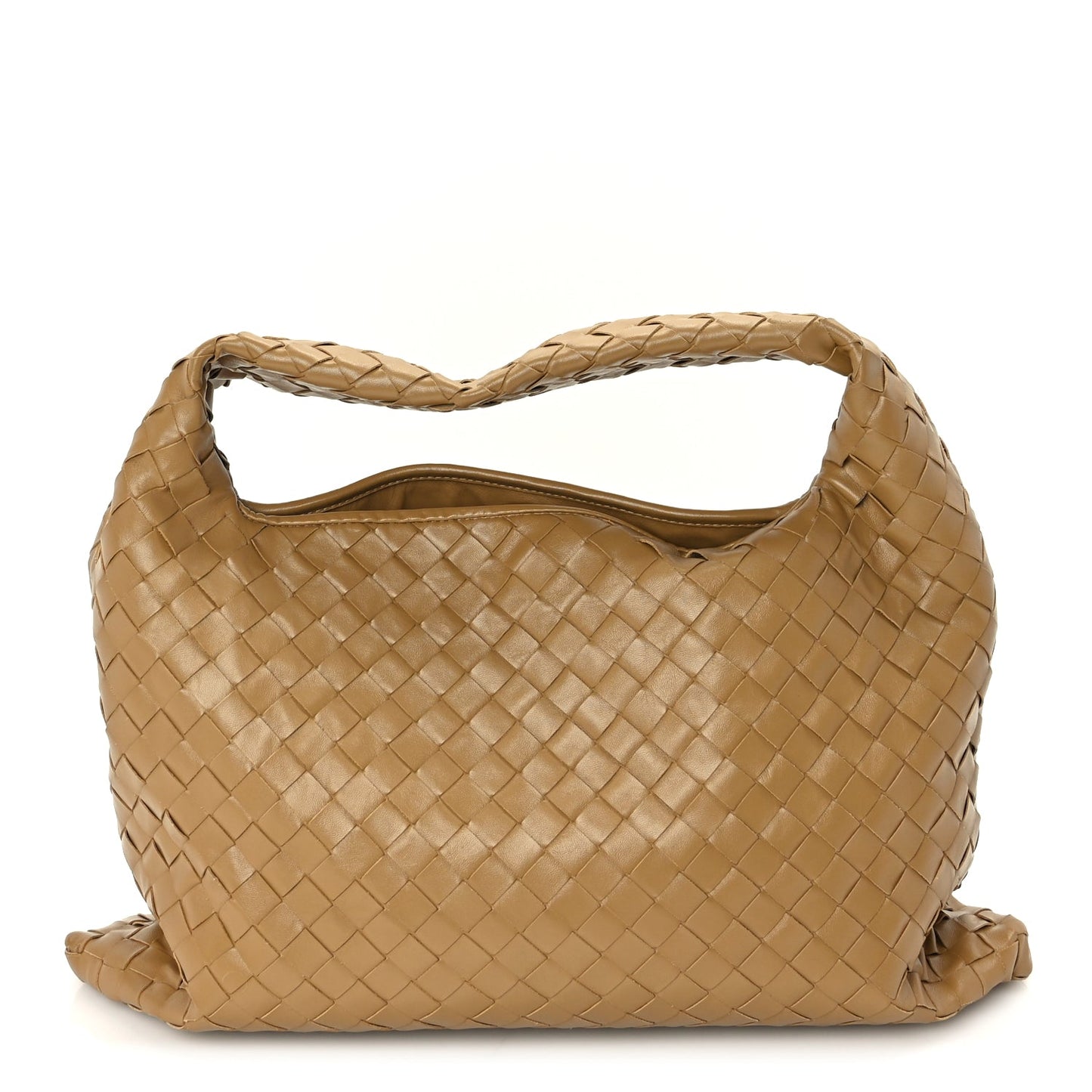 Bottega Veneta Calfskin Intrecciato Small Hop Dark Praline
