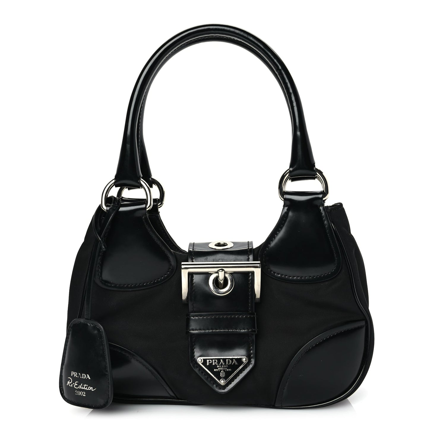 Prada Nappa Soft Padded Re-Edition 2002 Moon Bag Black