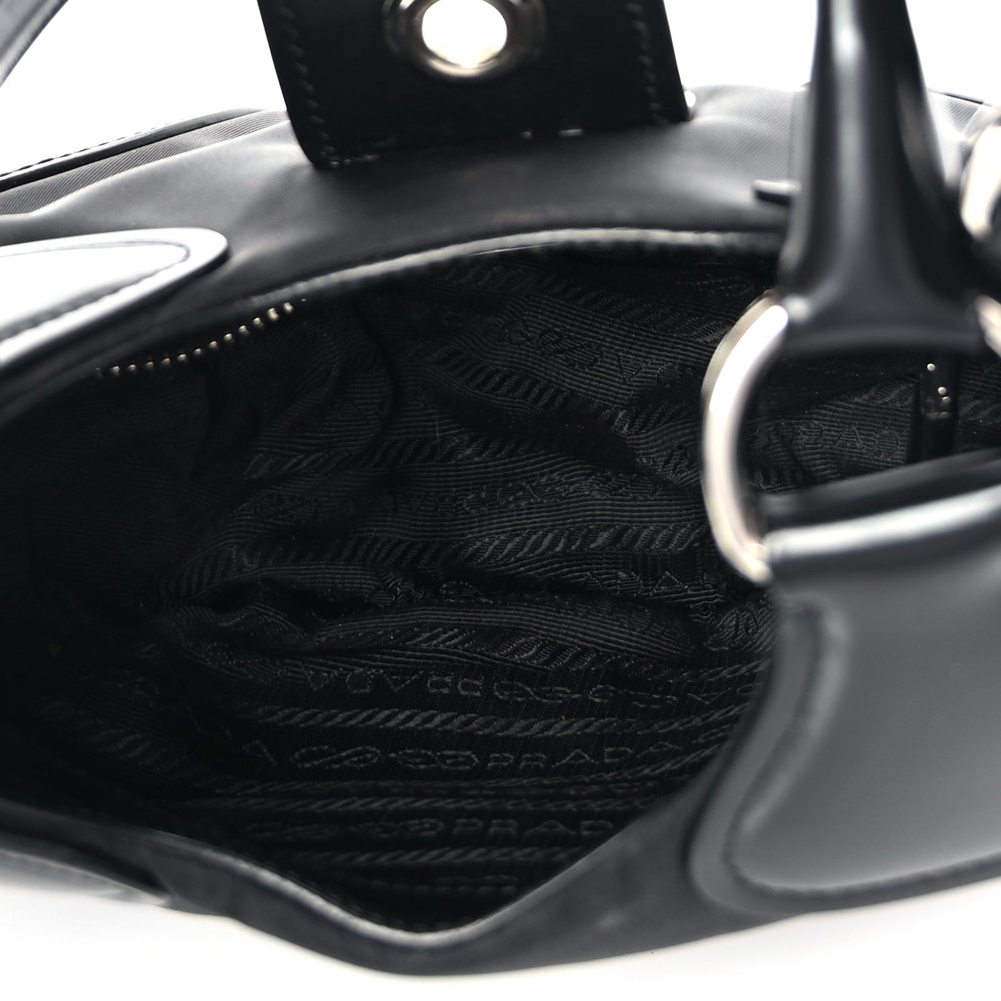 Prada Nappa Soft Padded Re-Edition 2002 Moon Bag Black