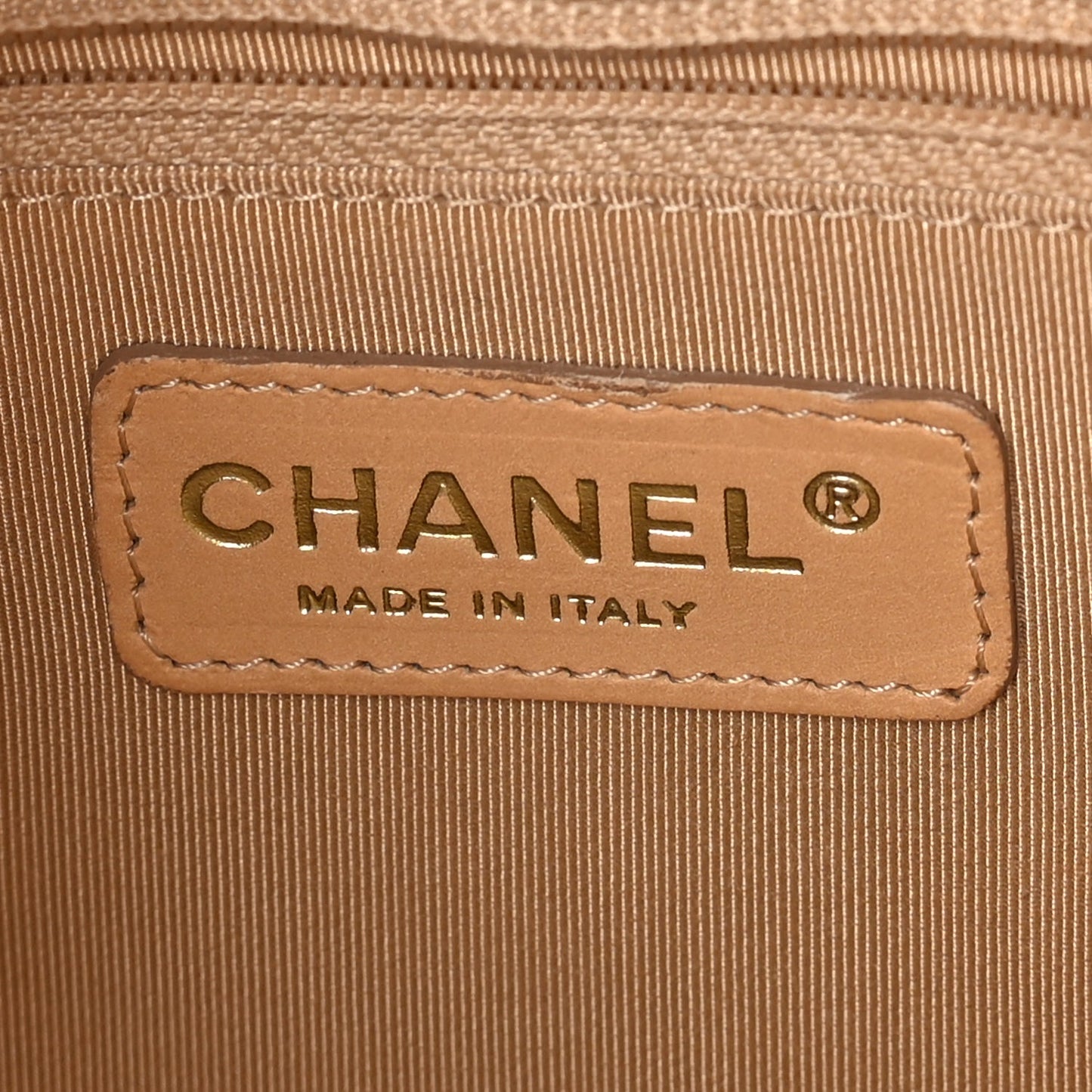 Chanel Caviar Quilted Petit Shopping Tote PST Dark Beige