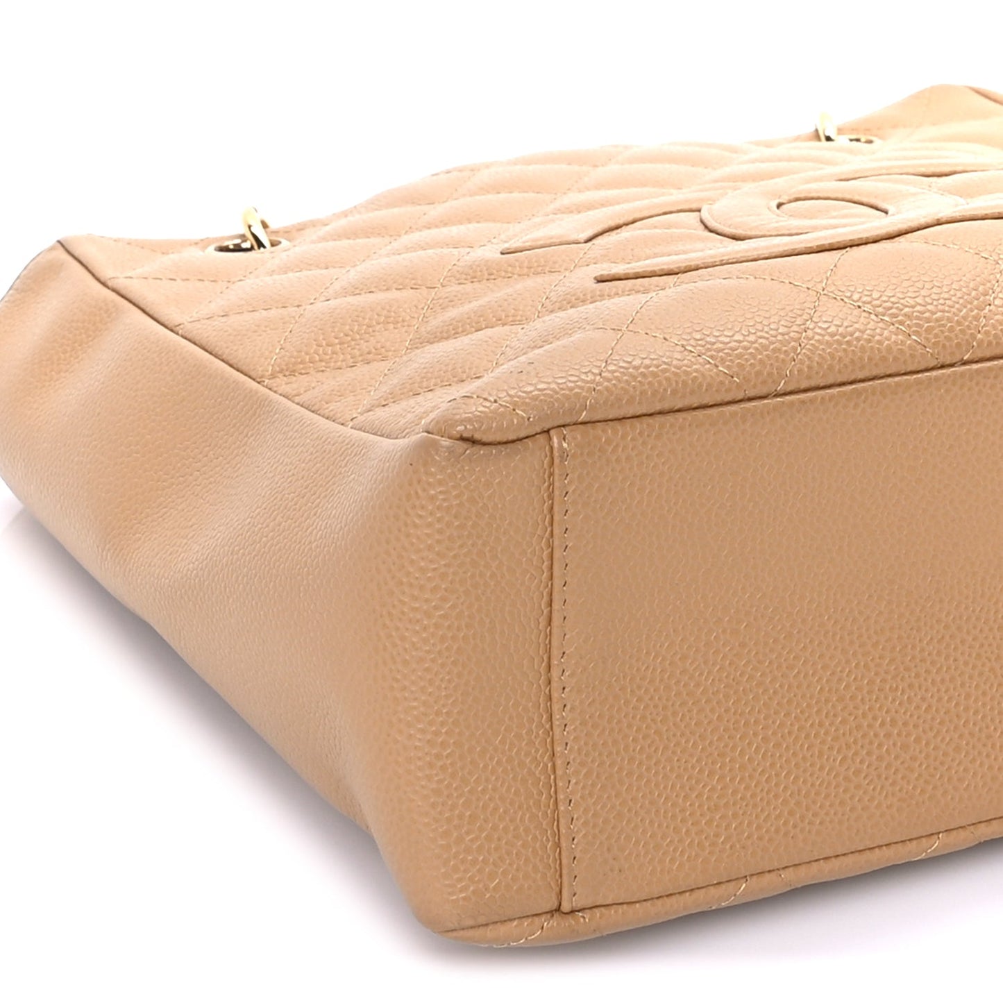 Chanel Caviar Quilted Petit Shopping Tote PST Dark Beige