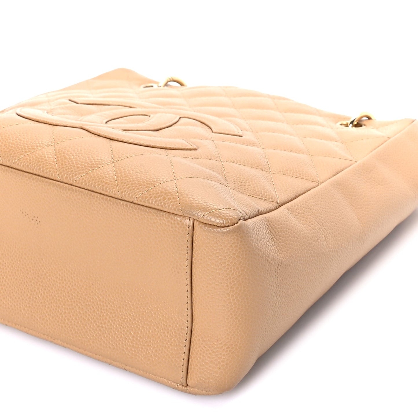 Chanel Caviar Quilted Petit Shopping Tote PST Dark Beige