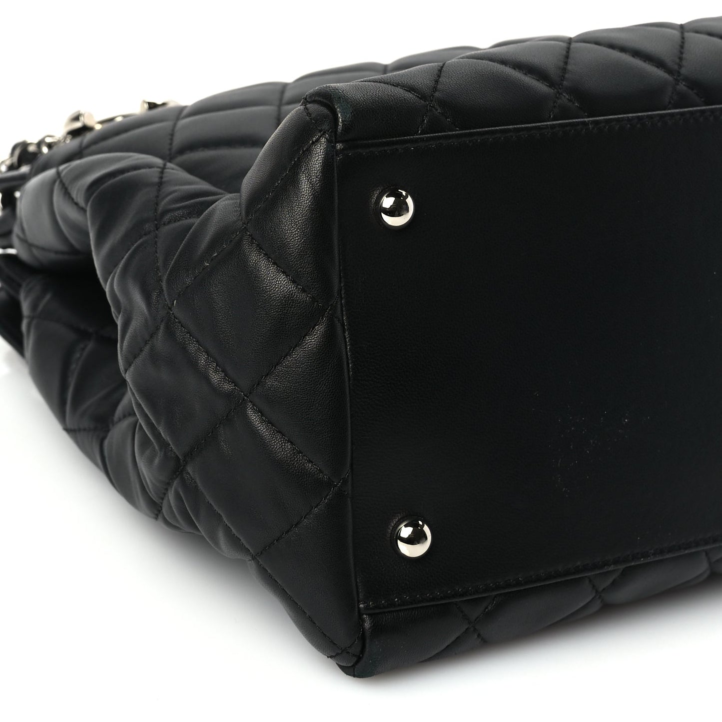 Chanel Lambskin Quilted Chanel 7 Tote Black
