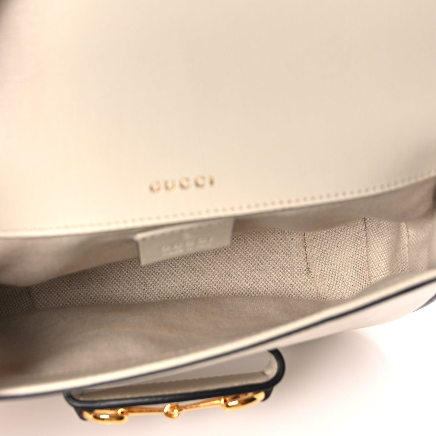 Gucci Azalea Calfskin Web Mini Horsebit 1955 Shoulder Bag Mystic White