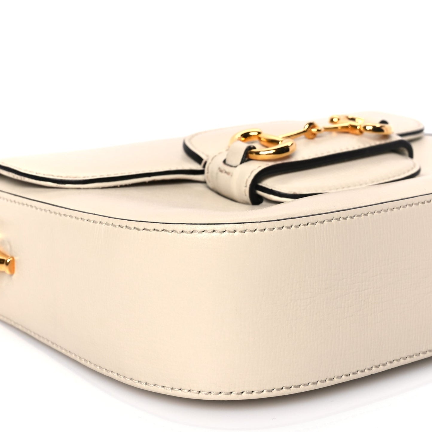 Gucci Azalea Calfskin Web Mini Horsebit 1955 Shoulder Bag Mystic White