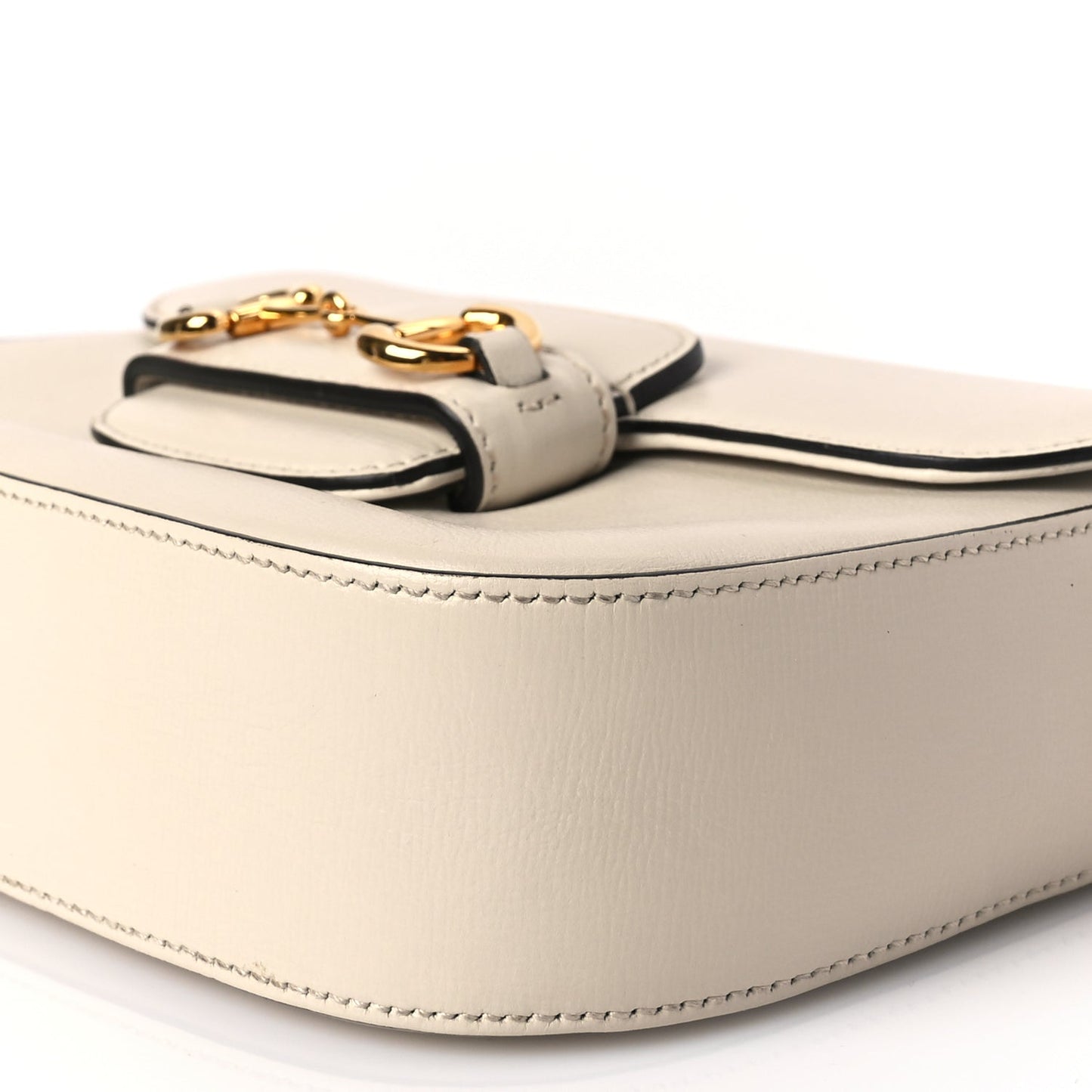 Gucci Azalea Calfskin Web Mini Horsebit 1955 Shoulder Bag Mystic White
