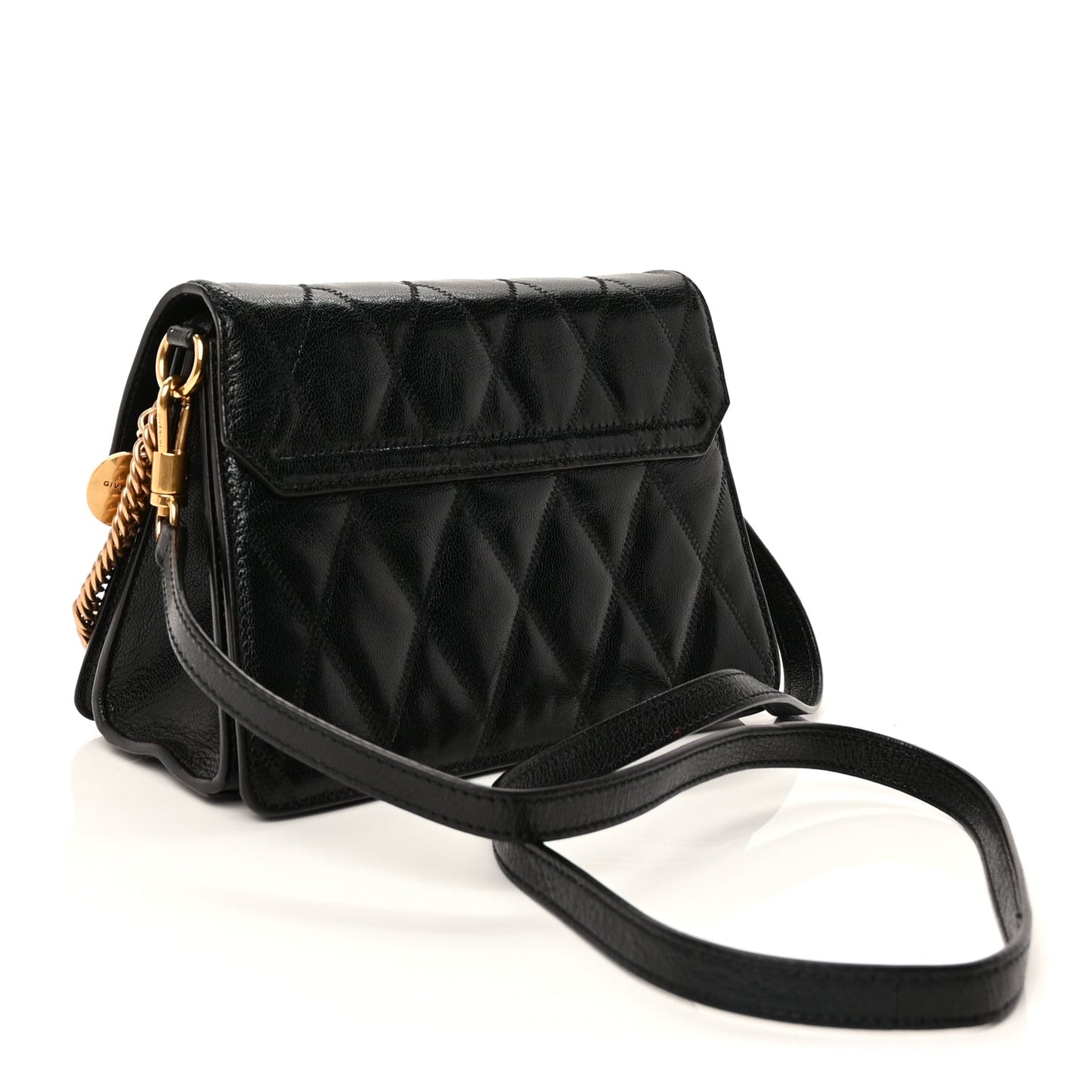 Givenchy Goatskin Quilted Small GV3 Shoulder Bag  Black