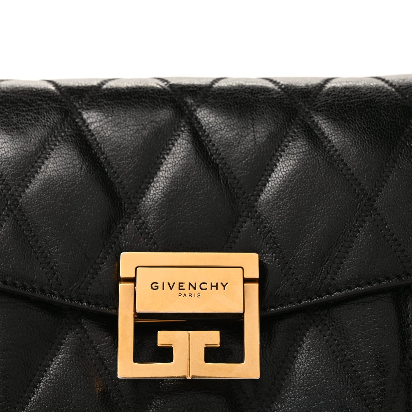 Givenchy Goatskin Quilted Small GV3 Shoulder Bag  Black