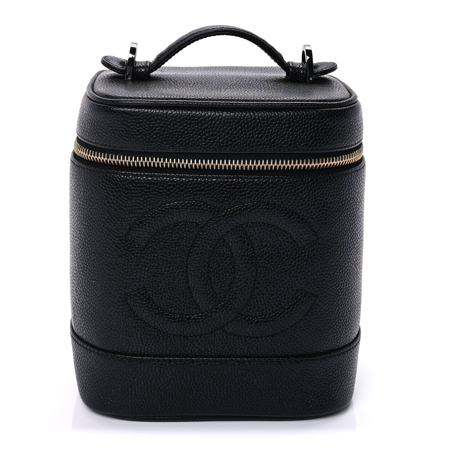 Chanel Caviar Vanity Cosmetic Case Black