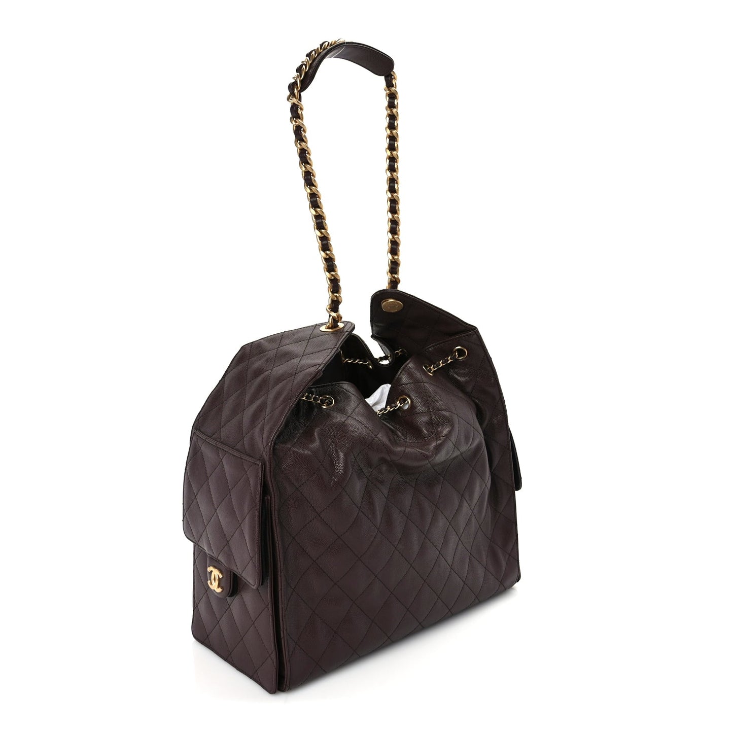 Chanel Caviar Quilted Medium Chanel 25 Handbag Dark Brown