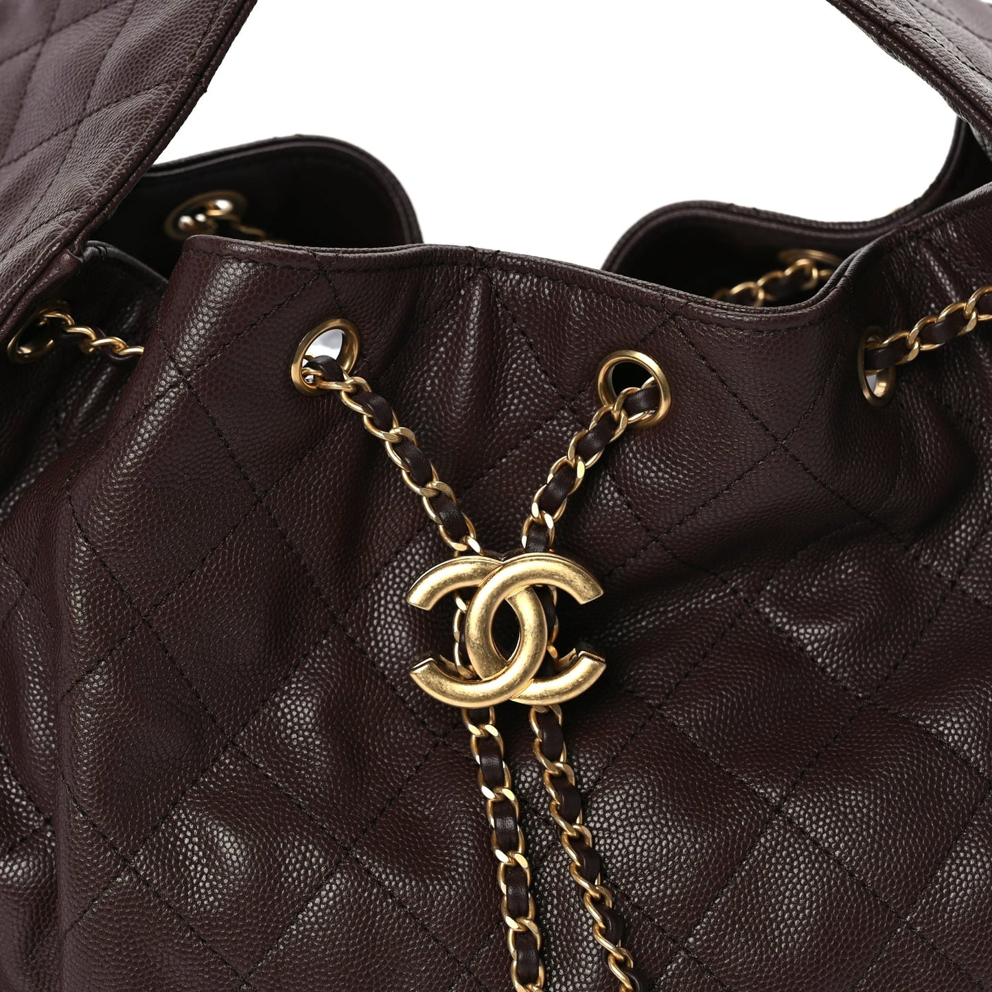 Chanel Caviar Quilted Medium Chanel 25 Handbag Dark Brown
