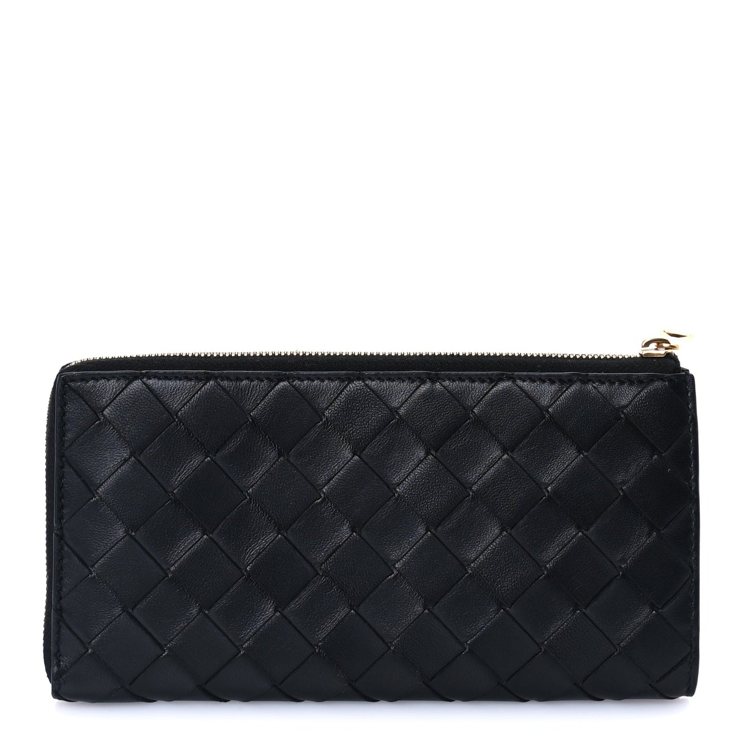 Bottega Veneta Nappa Intrecciato Zip Around Wallet Black
