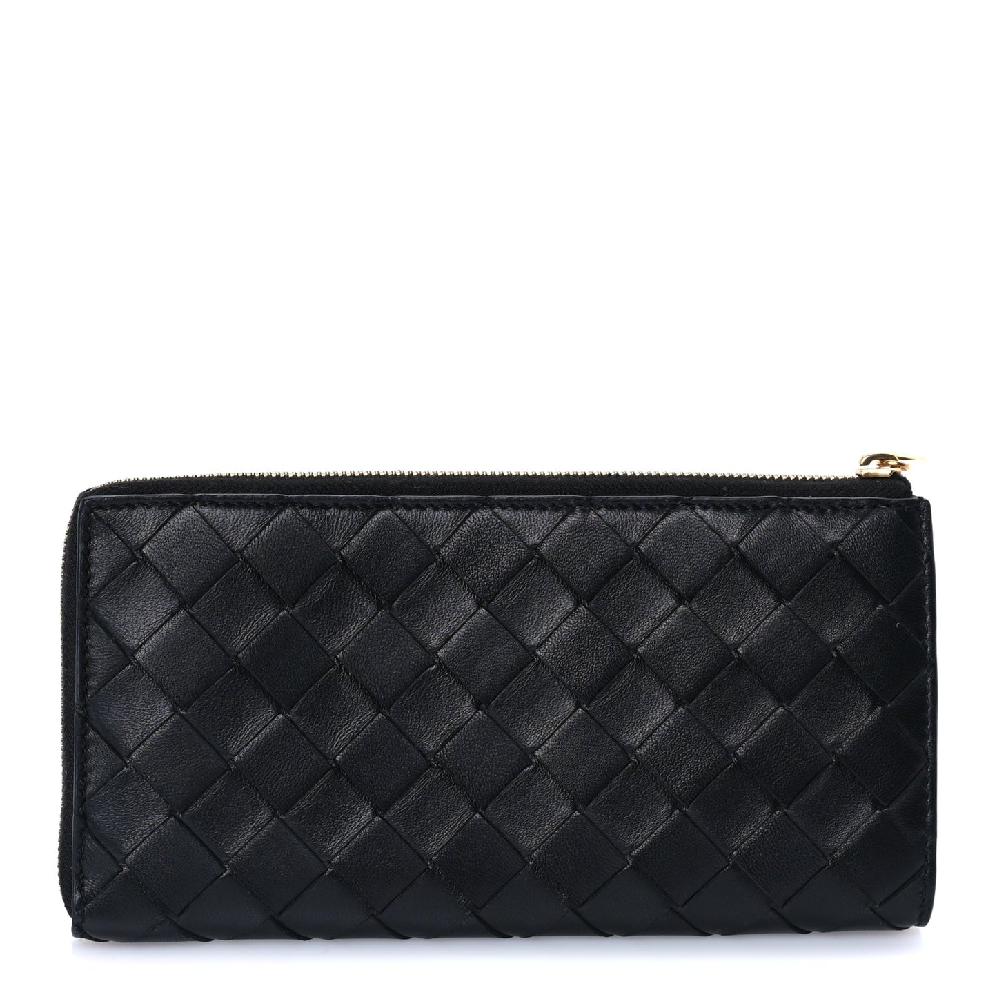 Bottega Veneta Nappa Intrecciato Zip Around Wallet Black