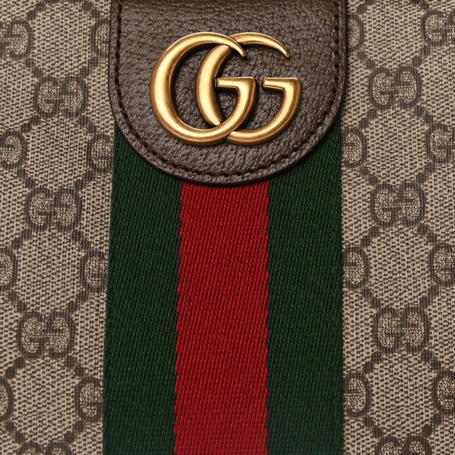Gucci GG Supreme Monogram Web Small Ophidia Half Moon Hobo Brown