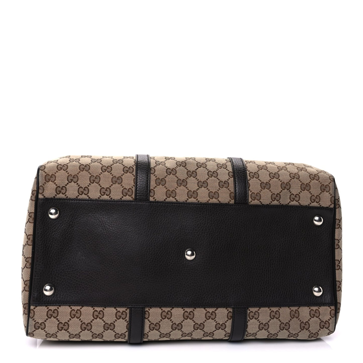 Gucci Gucci Monogram Dollar Calfskin Large Boston Duffle Bag  Beige Ebony Testa di Moro Marrone Scuro