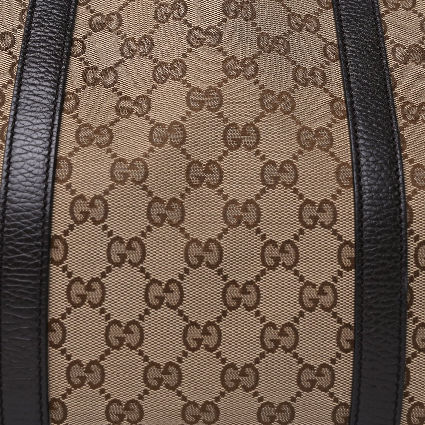 Gucci Gucci Monogram Dollar Calfskin Large Boston Duffle Bag  Beige Ebony Testa di Moro Marrone Scuro