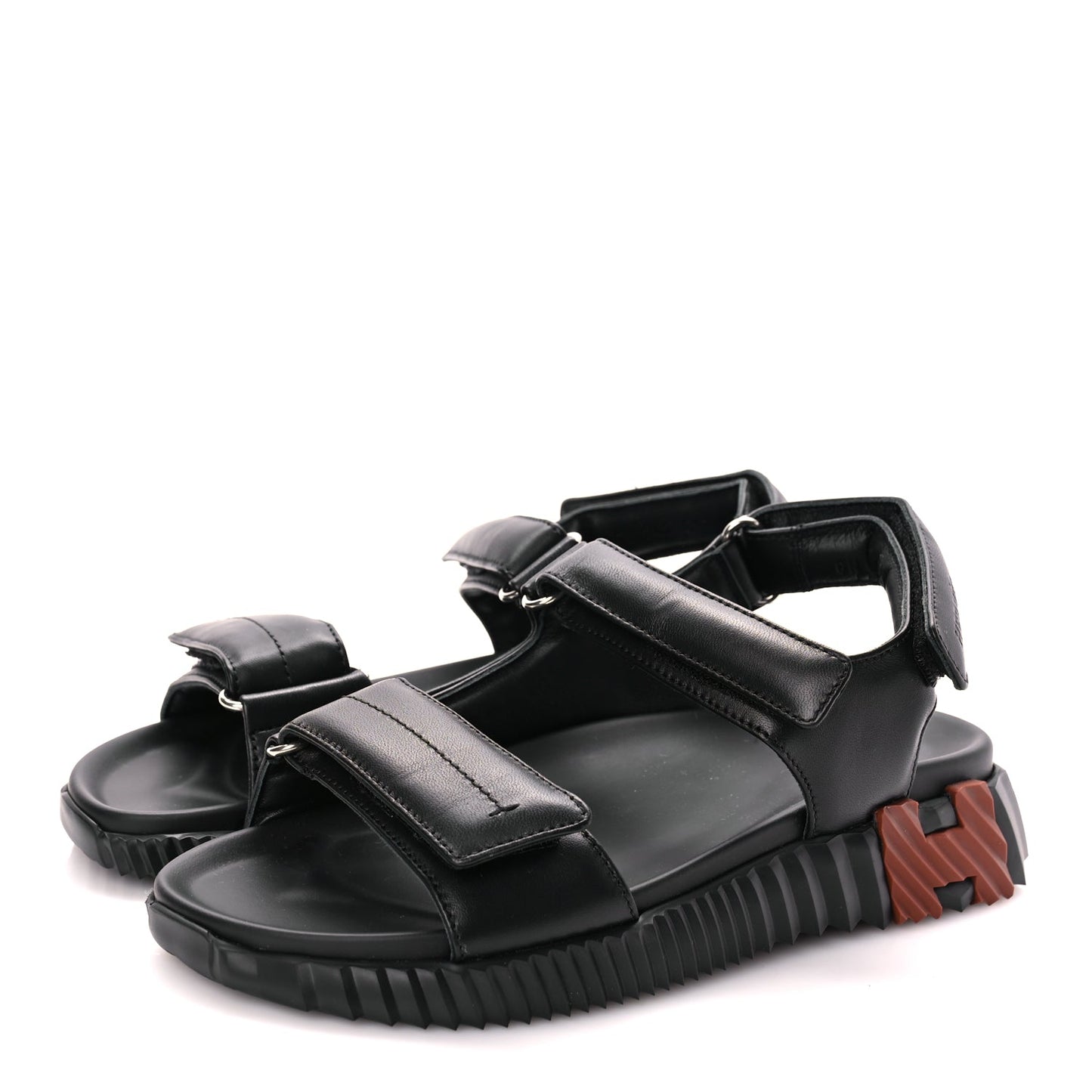 Hermes Nappa Junior Sandals 39 Black