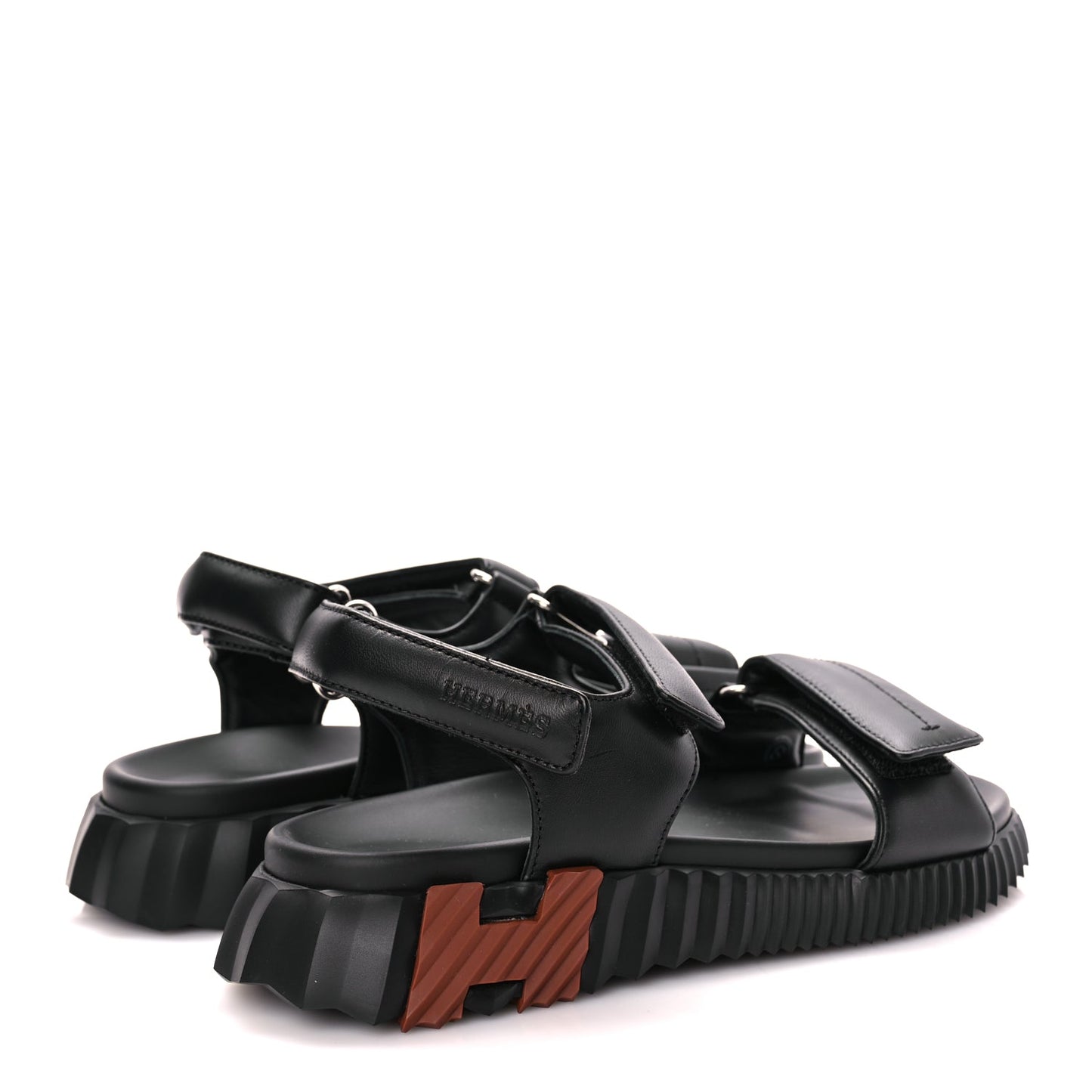 Hermes Nappa Junior Sandals 39 Black
