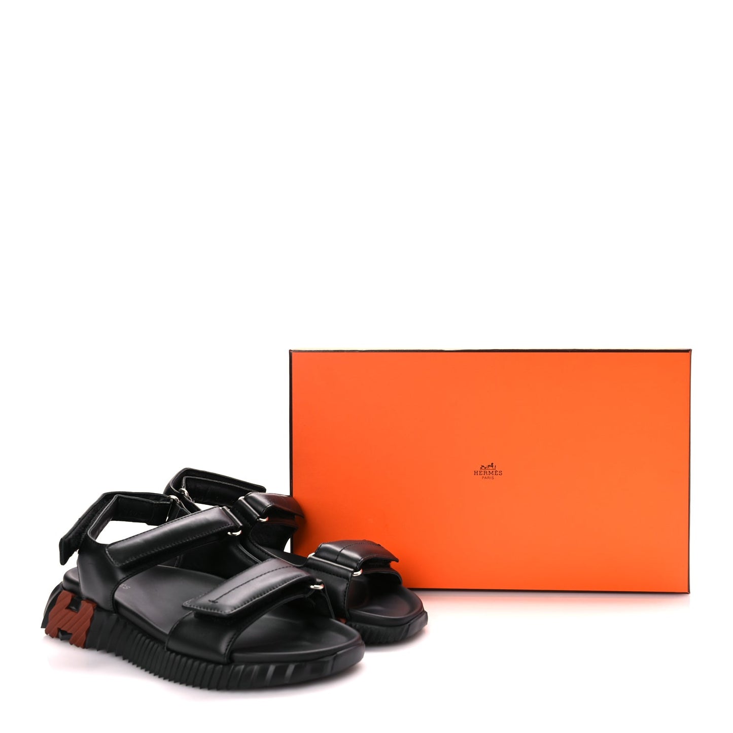 Hermes Nappa Junior Sandals 39 Black