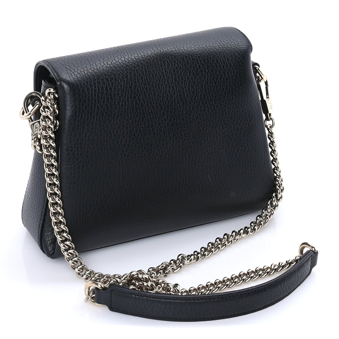 Gucci Dollar Calfskin Interlocking G Crossbody Bag Black