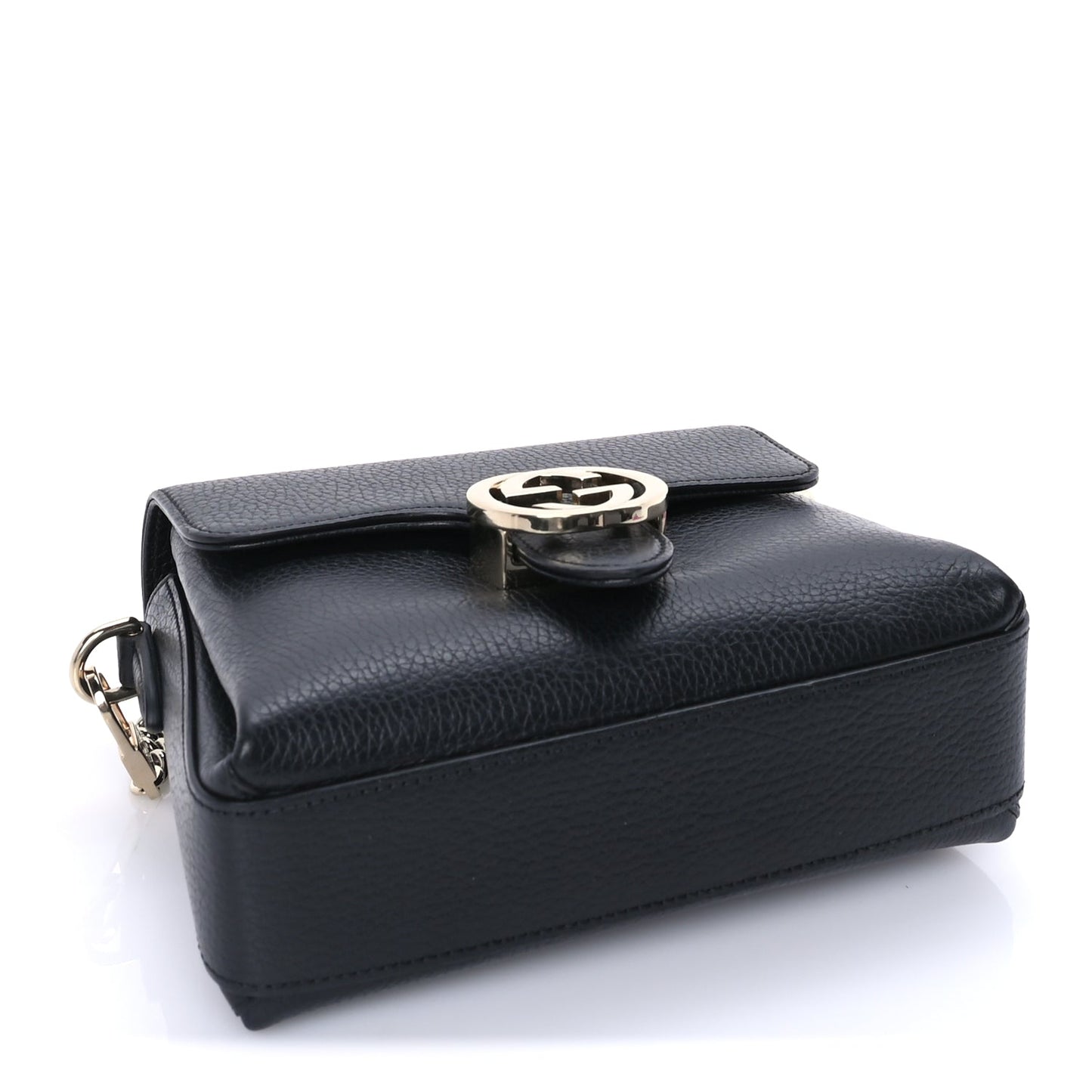 Gucci Dollar Calfskin Interlocking G Crossbody Bag Black