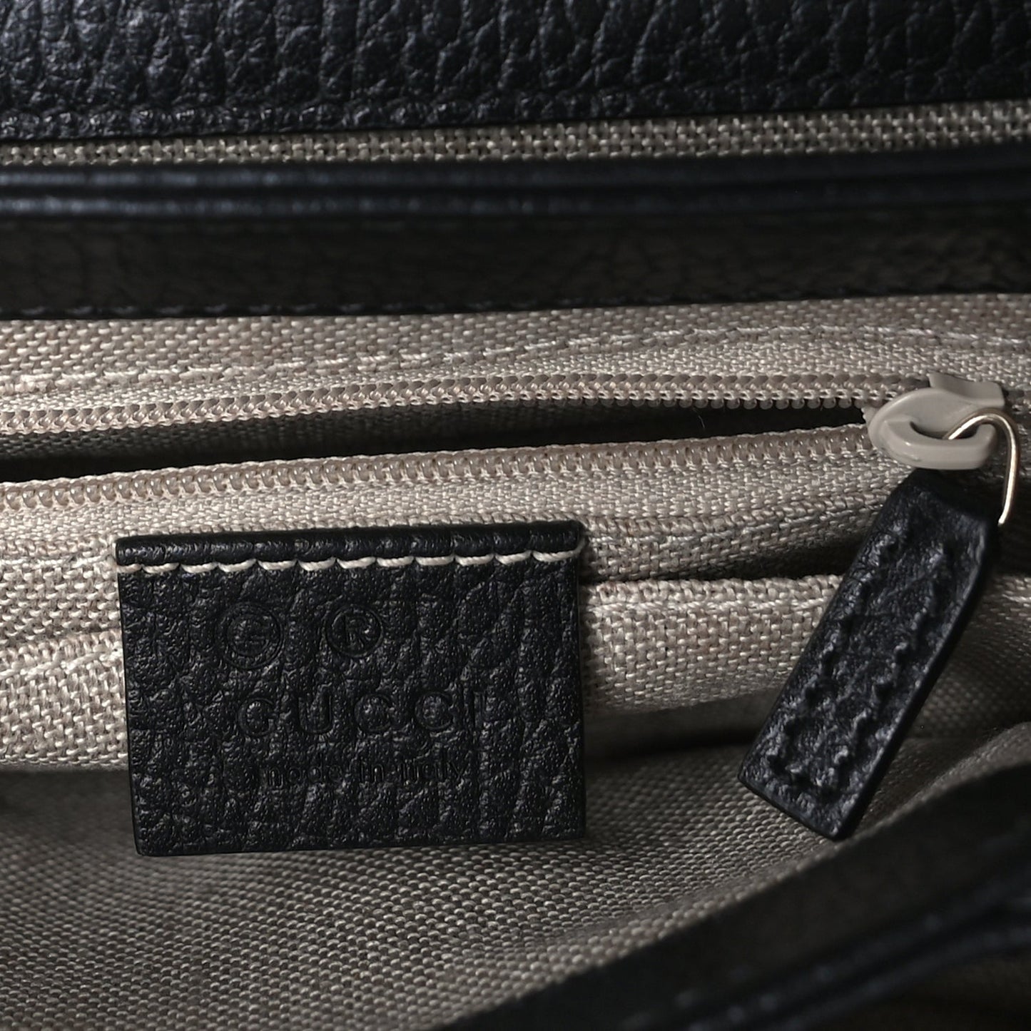 Gucci Dollar Calfskin Interlocking G Crossbody Bag Black
