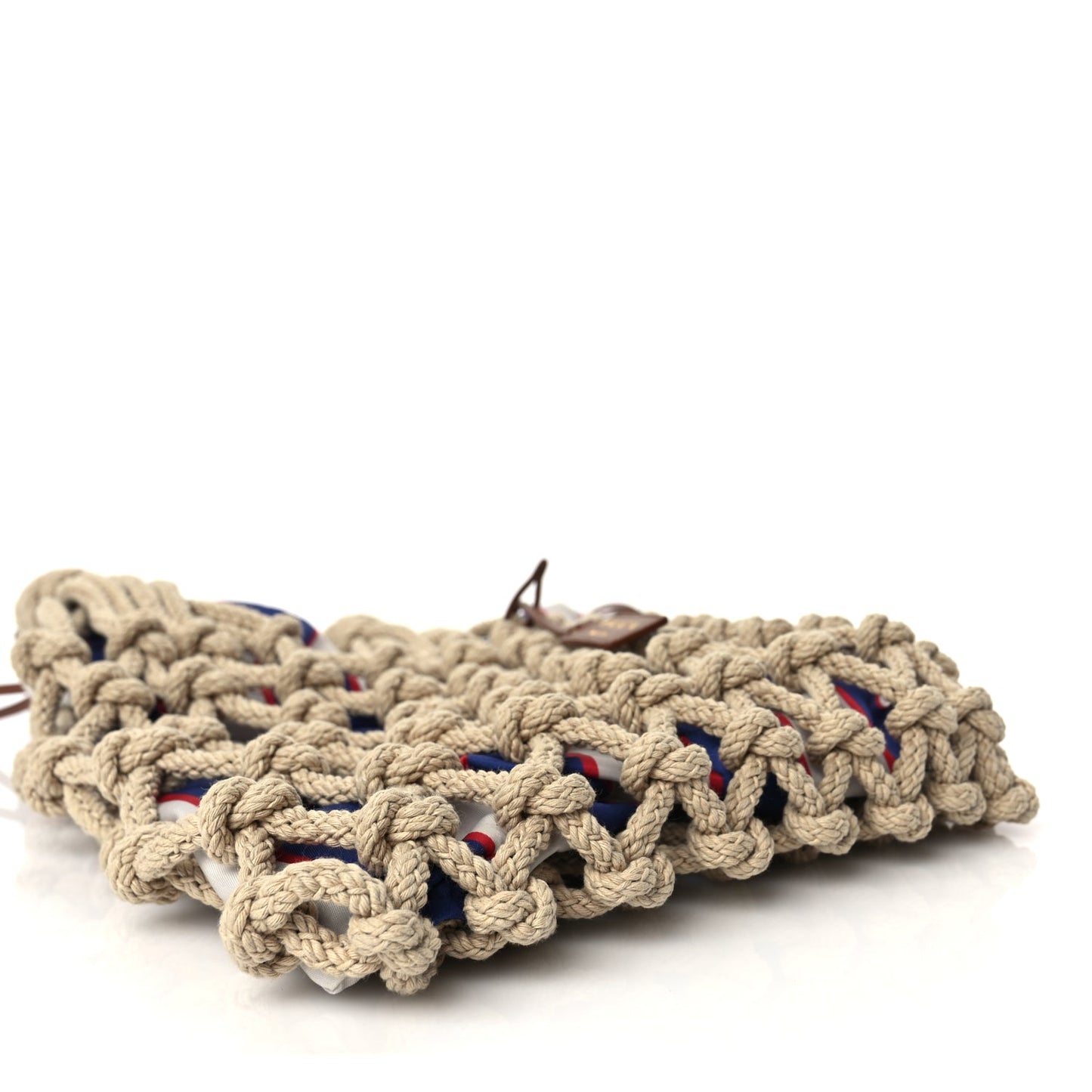 Prada Cotton Macrame Medium Noue Bag Corda Royal