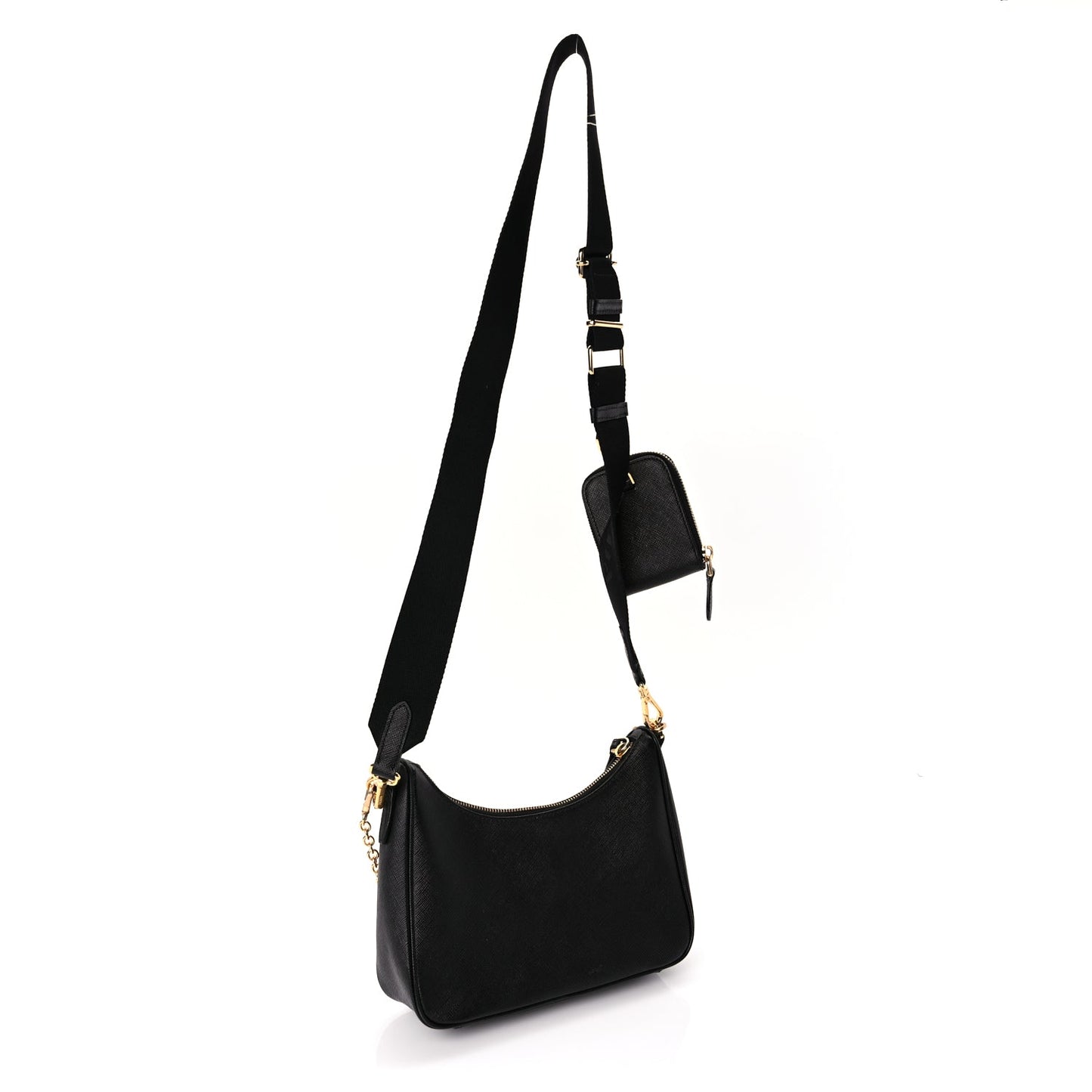 Prada Saffiano Lux Re-Edition 2005 Shoulder Bag Black