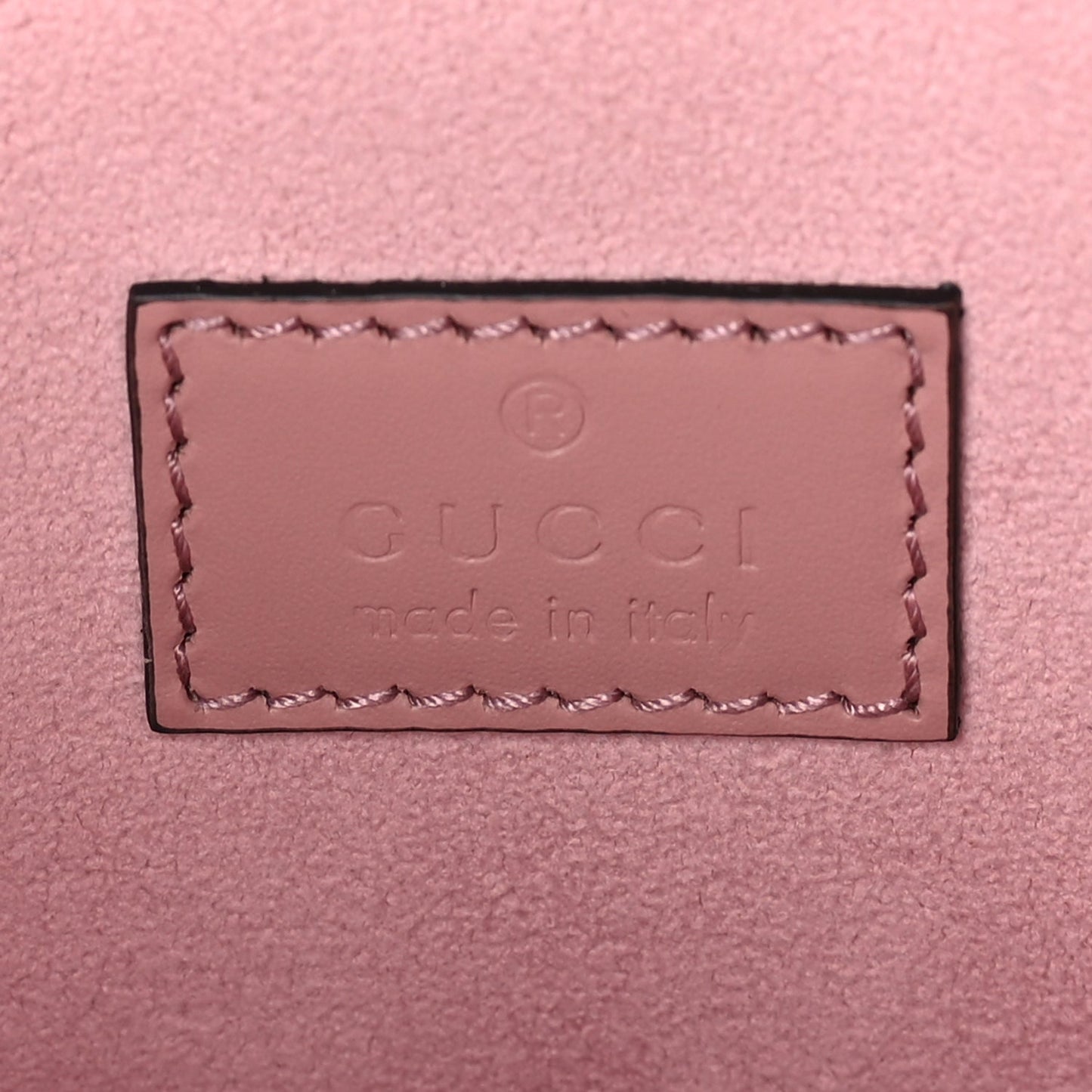 Gucci Gilbert Calfskin Jumbo GG Embossed Super Mini Tote Bag Porcelain Rose