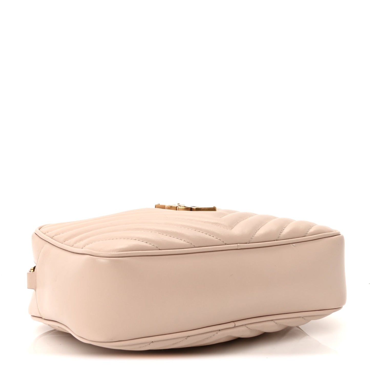 Saint Laurent Calfskin Matelasse Monogram Lou Camera Bag  Nude Powder