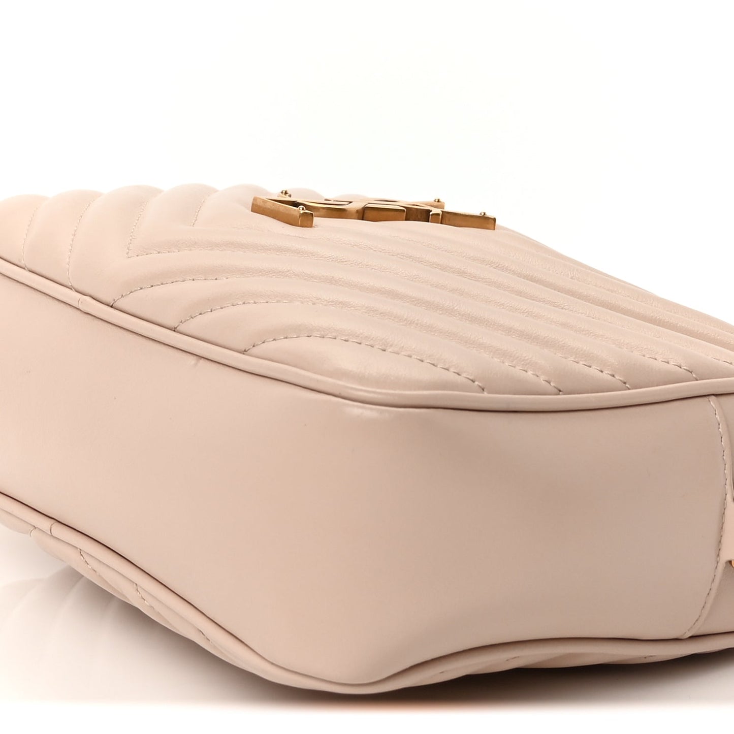Saint Laurent Calfskin Matelasse Monogram Lou Camera Bag  Nude Powder