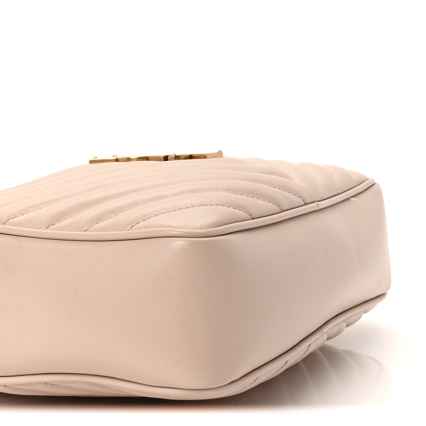 Saint Laurent Calfskin Matelasse Monogram Lou Camera Bag  Nude Powder