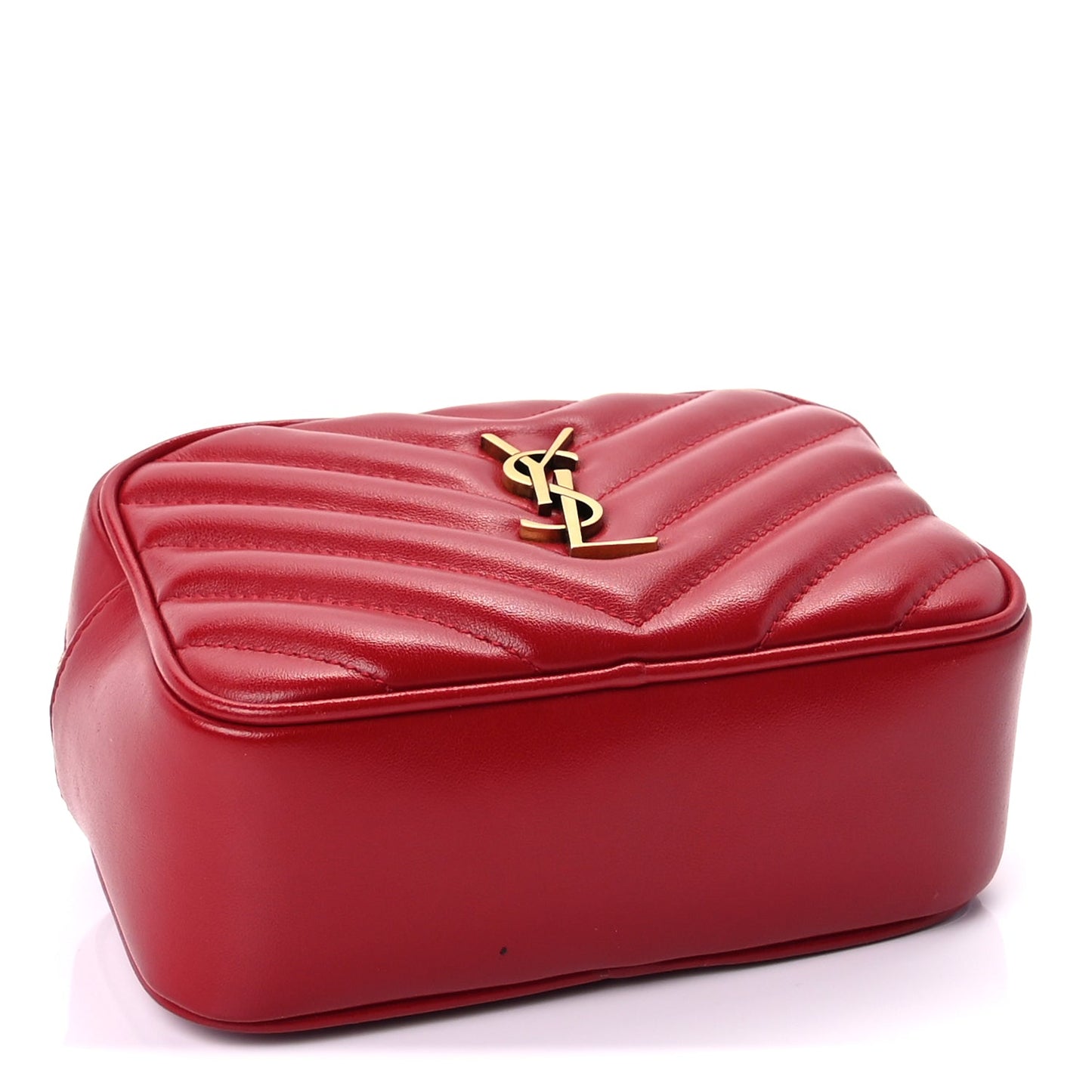 Saint Laurent Calfskin Matelasse Monogram Lou Belt Bag Rouge Eros