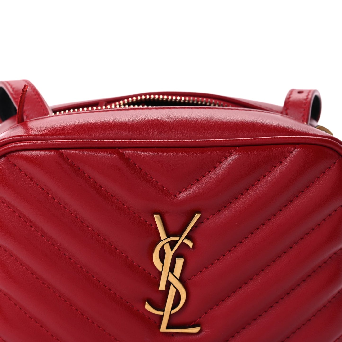 Saint Laurent Calfskin Matelasse Monogram Lou Belt Bag Rouge Eros