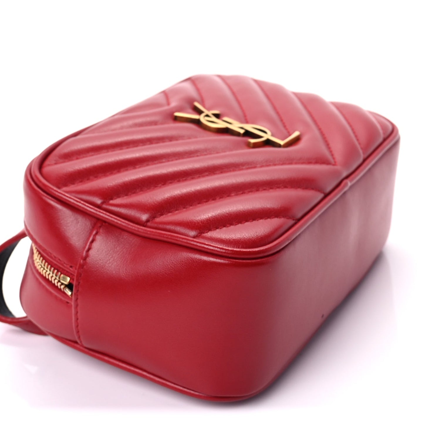 Saint Laurent Calfskin Matelasse Monogram Lou Belt Bag Rouge Eros