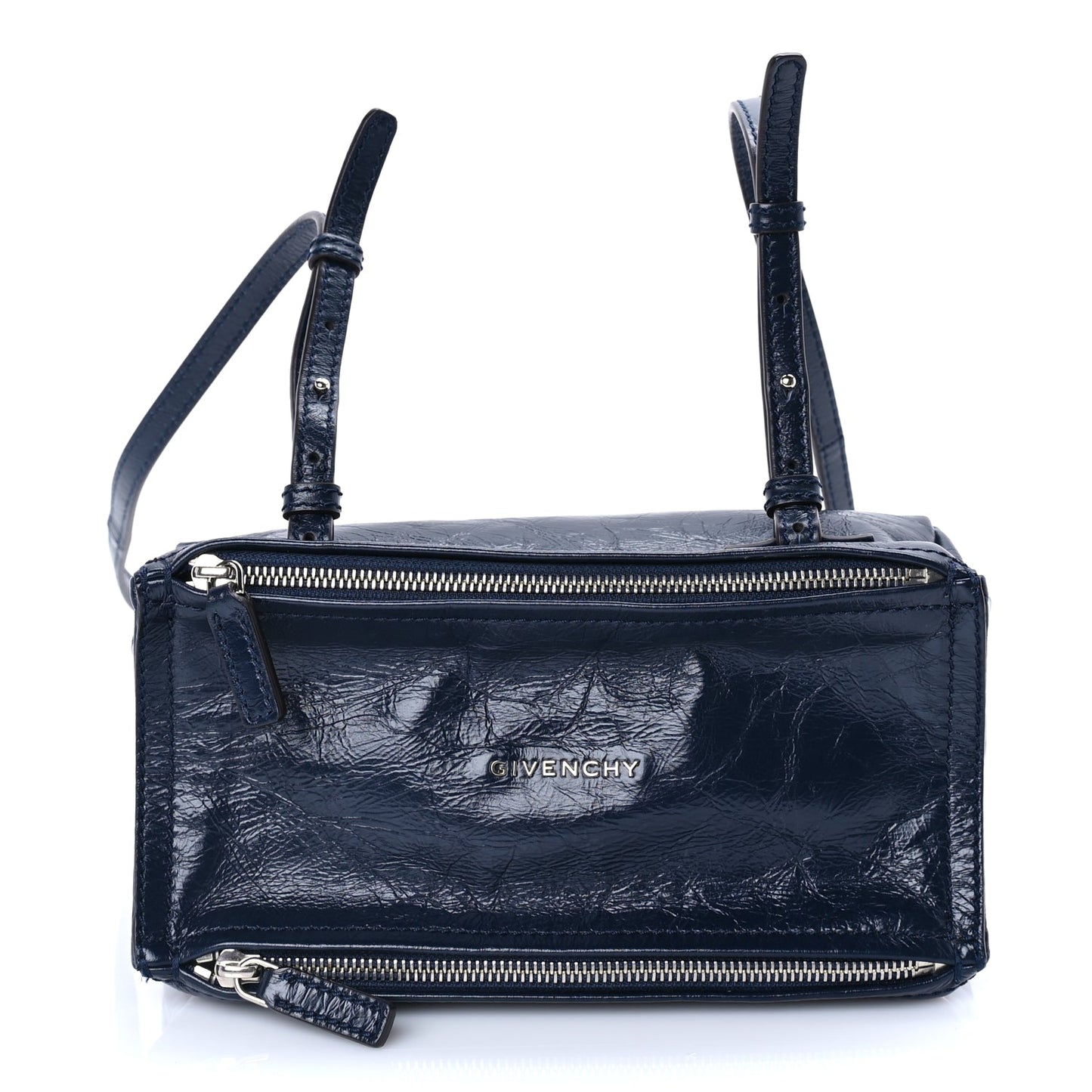 Givenchy Crinkled Patent Mini Pandora Navy