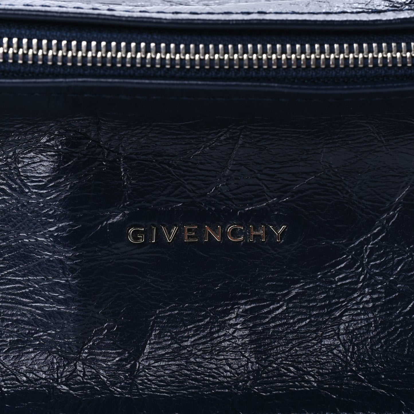 Givenchy Crinkled Patent Mini Pandora Navy