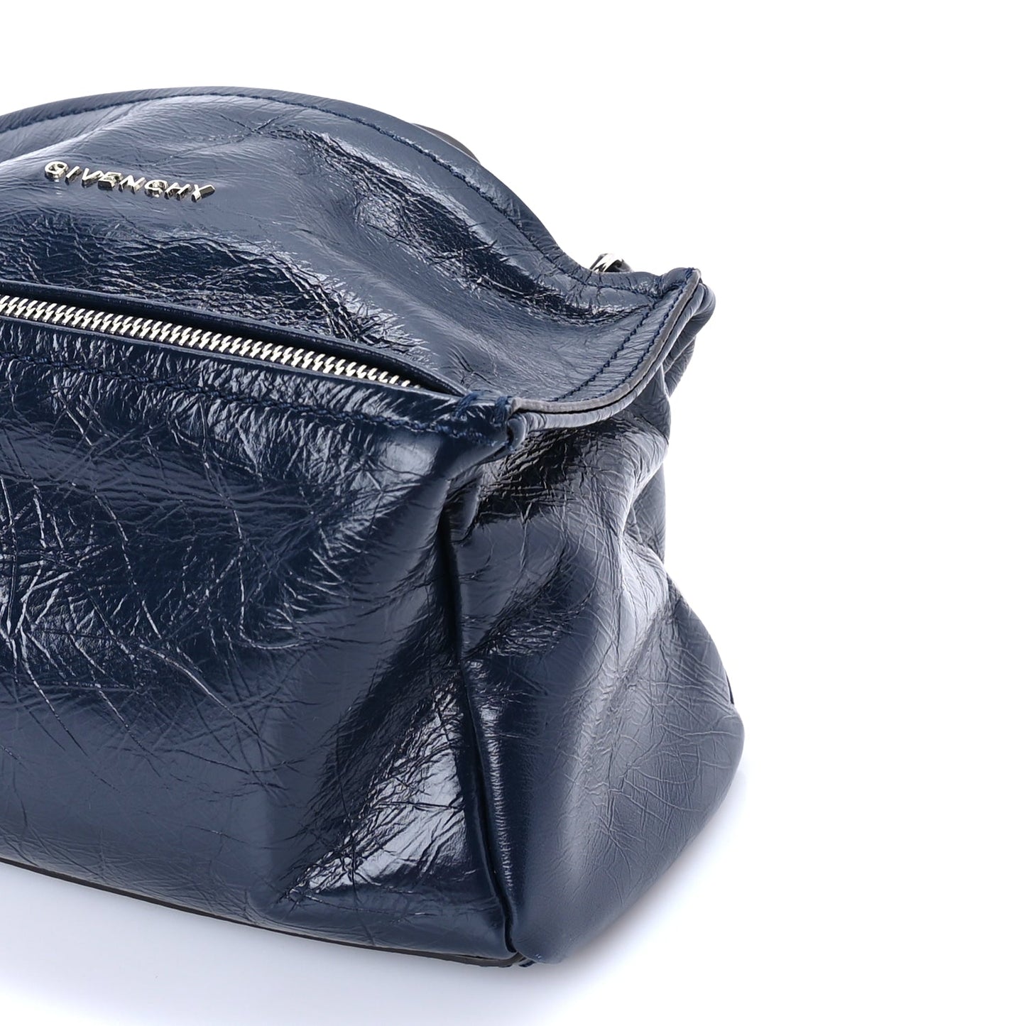 Givenchy Crinkled Patent Mini Pandora Navy