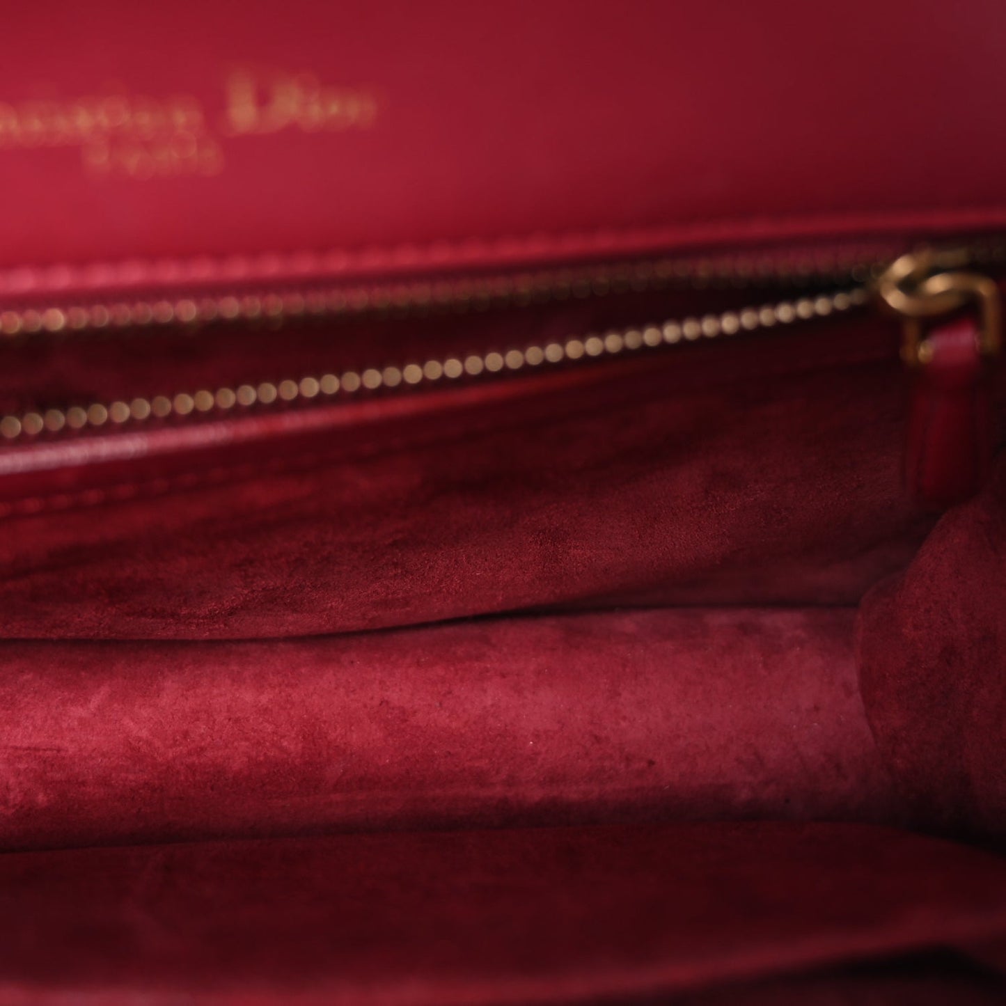 Christian Dior Calfskin Studded Medium Diorama Flap Bag Red Red