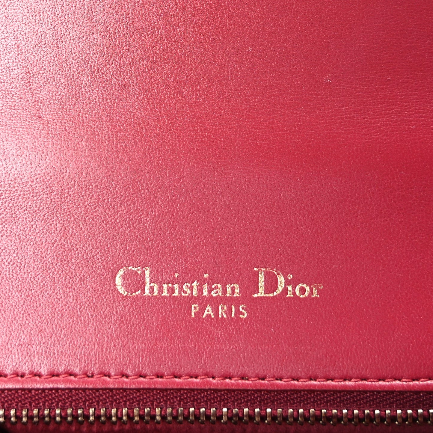 Christian Dior Calfskin Studded Medium Diorama Flap Bag Red Red